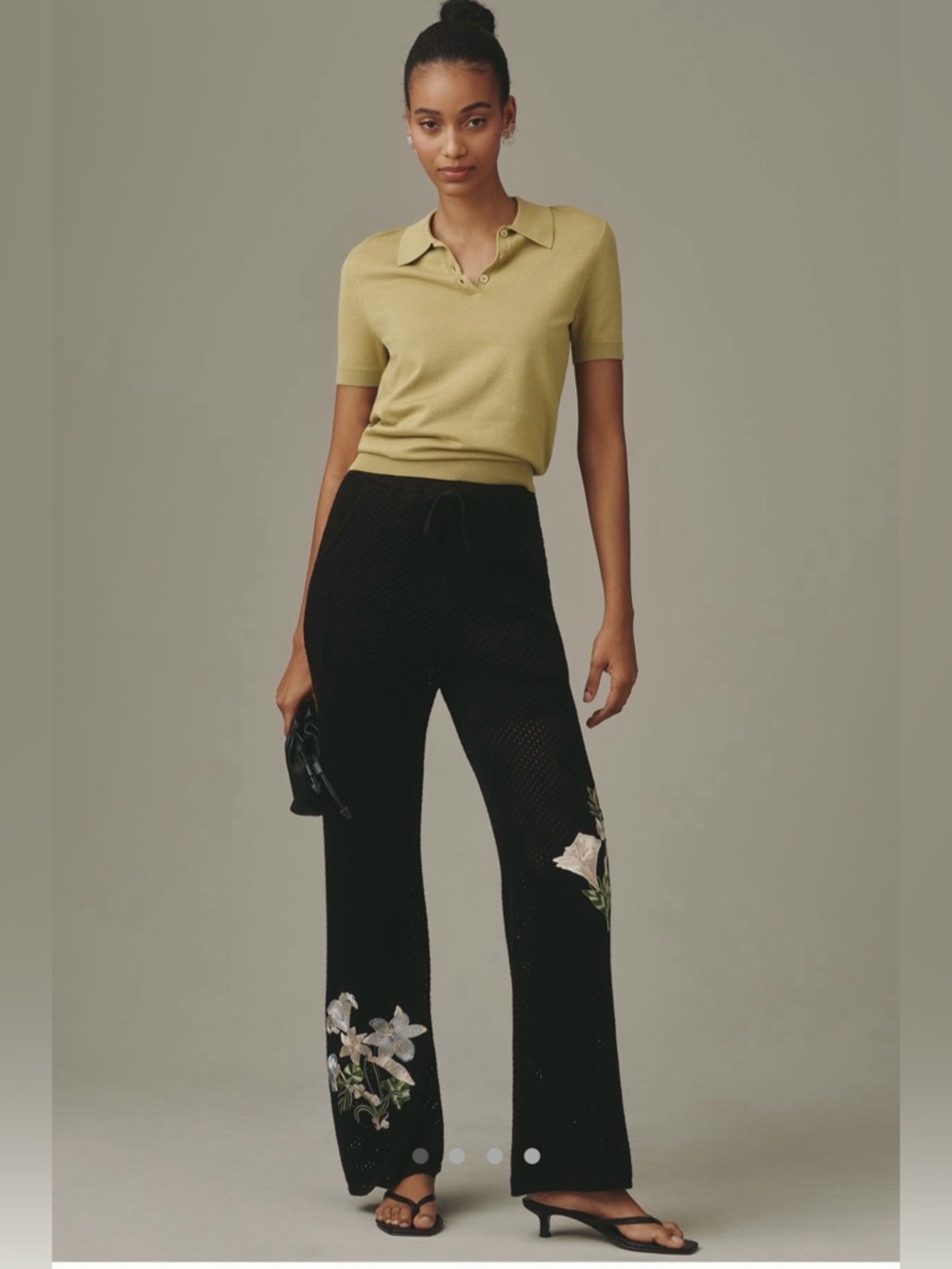 Anthropologie x Ranna Gill Sheer Crochet Embroidered Pants NWT